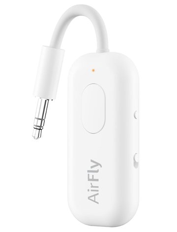 Twelve South AirFly Pro | Wireless Transmitter/Receiver with Audio Sharing for up to 2 AirPods/Wireless Headphones to Any Audio Jack for use on Airplanes, Boats or in Gym, Home, auto